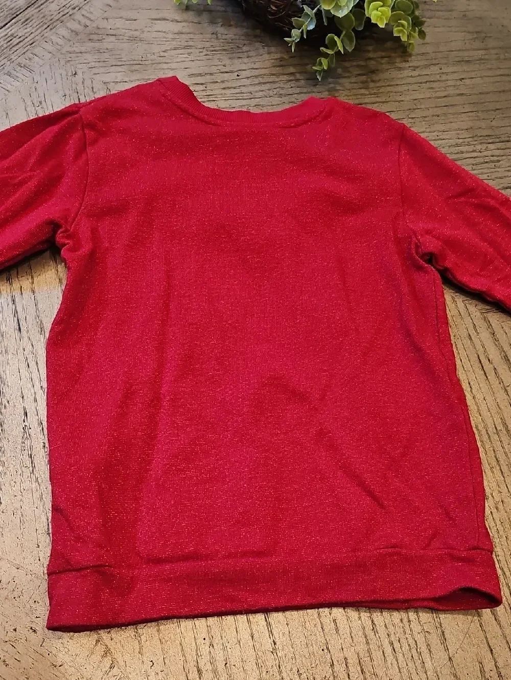 Red Ruffle Shimmer Sweater Size 7 H&M - Picture 8 of 9